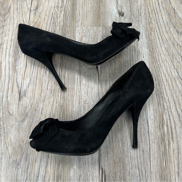 Miu Miu Suede Bow D’Orsay Pumps - Picture 3 of 8